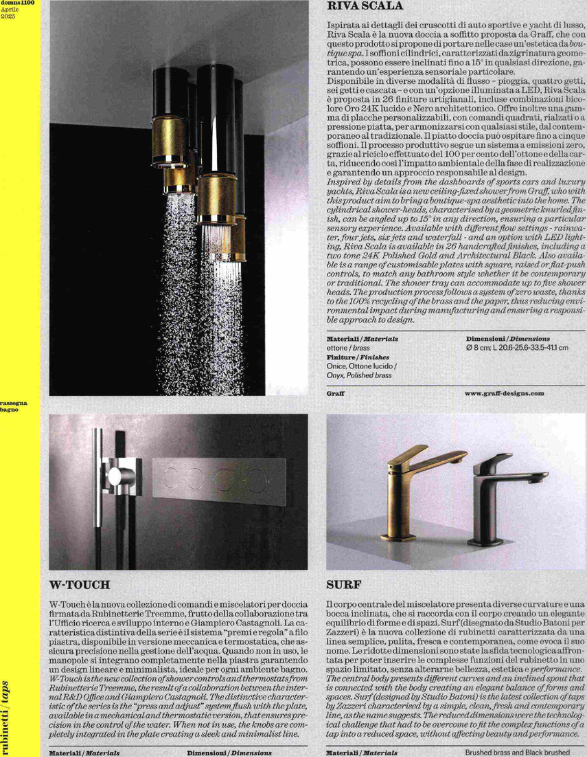 DOMUS April 2025 GRAFF RIVA collection article